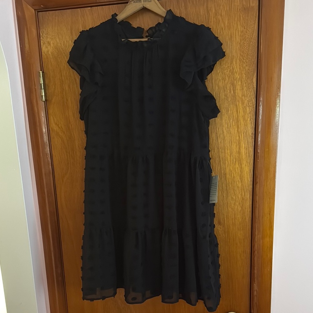 Love by Design Nordstrom Black Swiss Dot Dress Size XL